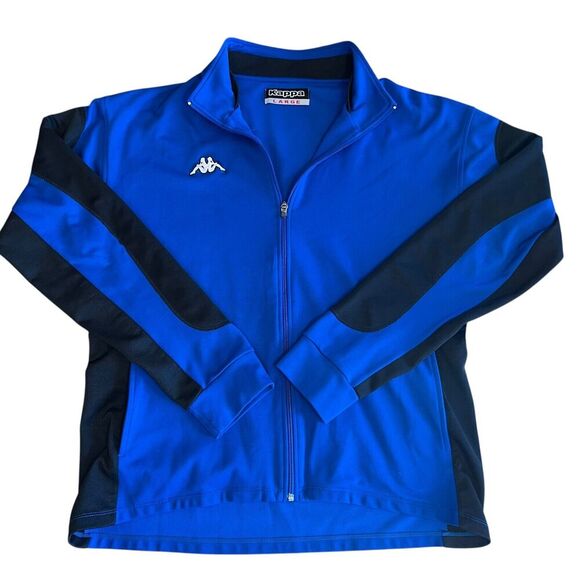 Vintage Kappa Men's Full-zip Blue/Black Embroidered Logo Full Zip Jacket Size-L - Picture 1 of 6
